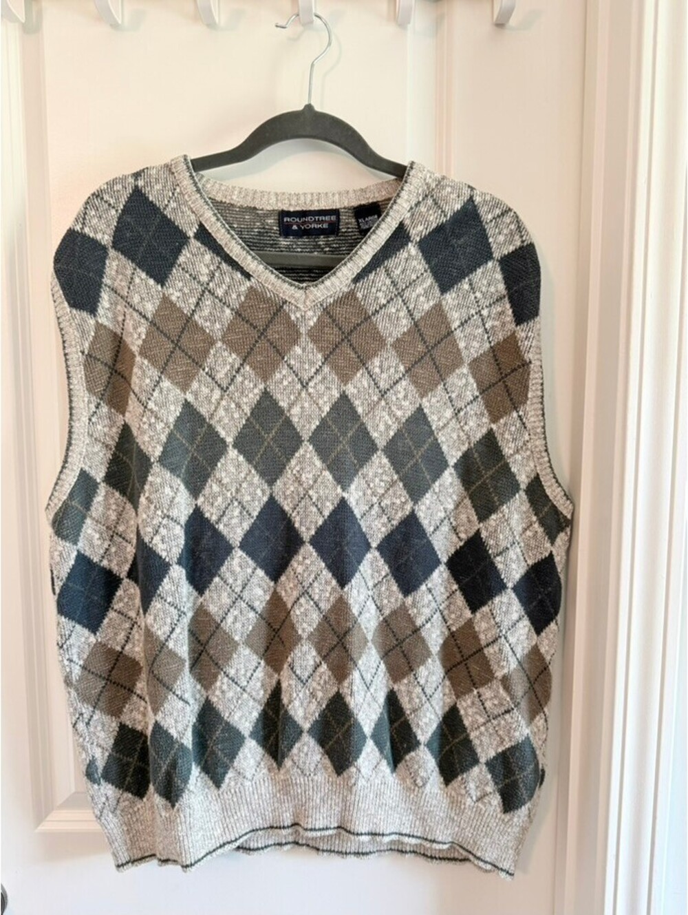 intage Roundtree & Yorke Argyle Sweater Vest | Preppy Grandpacore XL